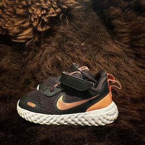 Nike Kids Black and Copper Sneakers